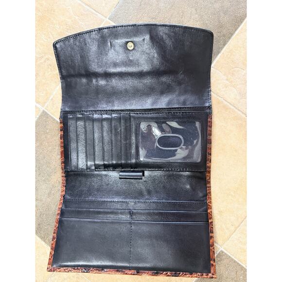 Brahmin Pecan Melbourne Wallet GUC Women’s Checkbook Credit Card Zip - Picture 8 of 8